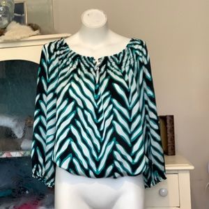 Zac and Rachel smocked neck blouse